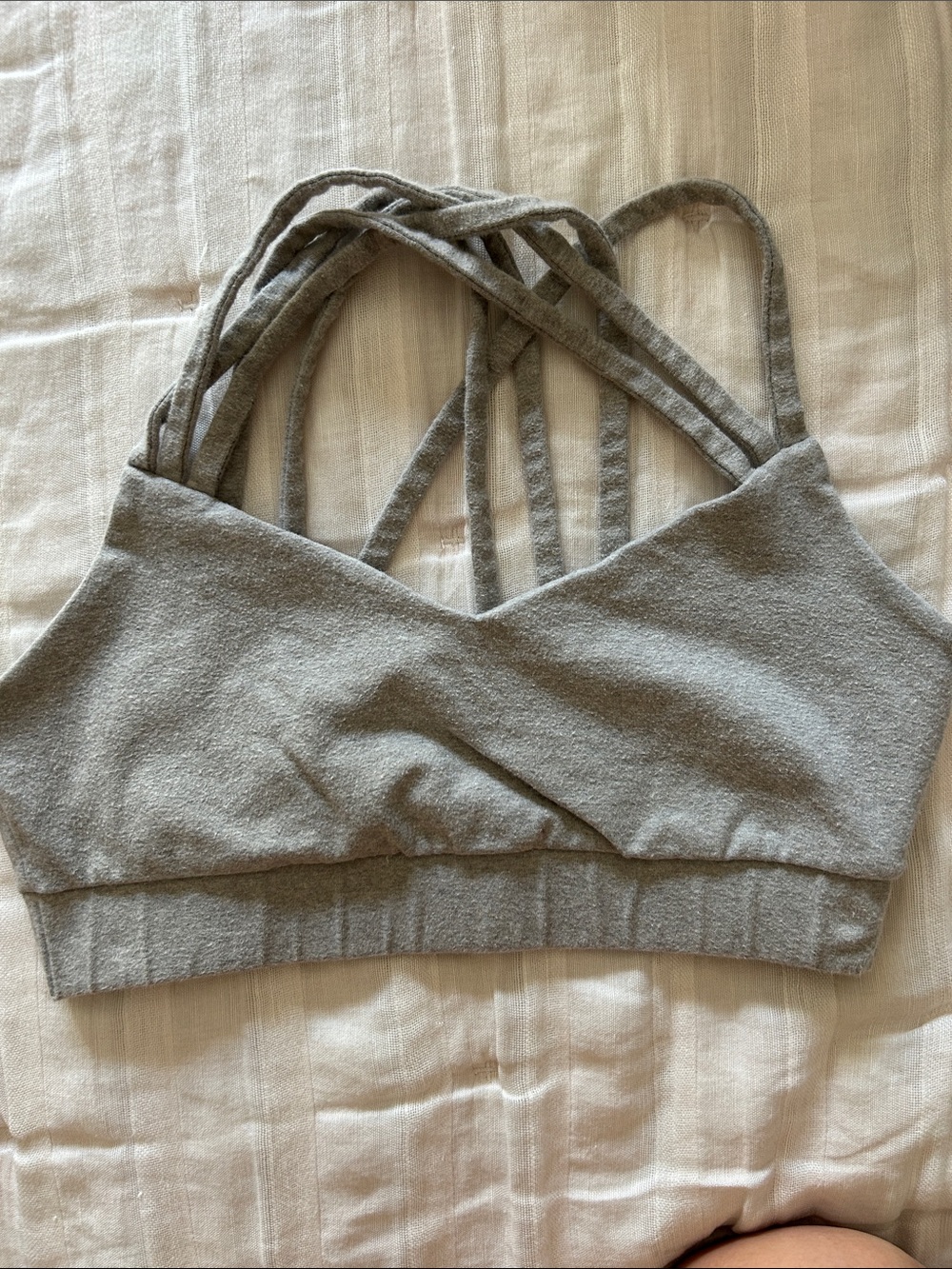 WVN Yoga Strappy Bralette - Gray Organic cotton Small